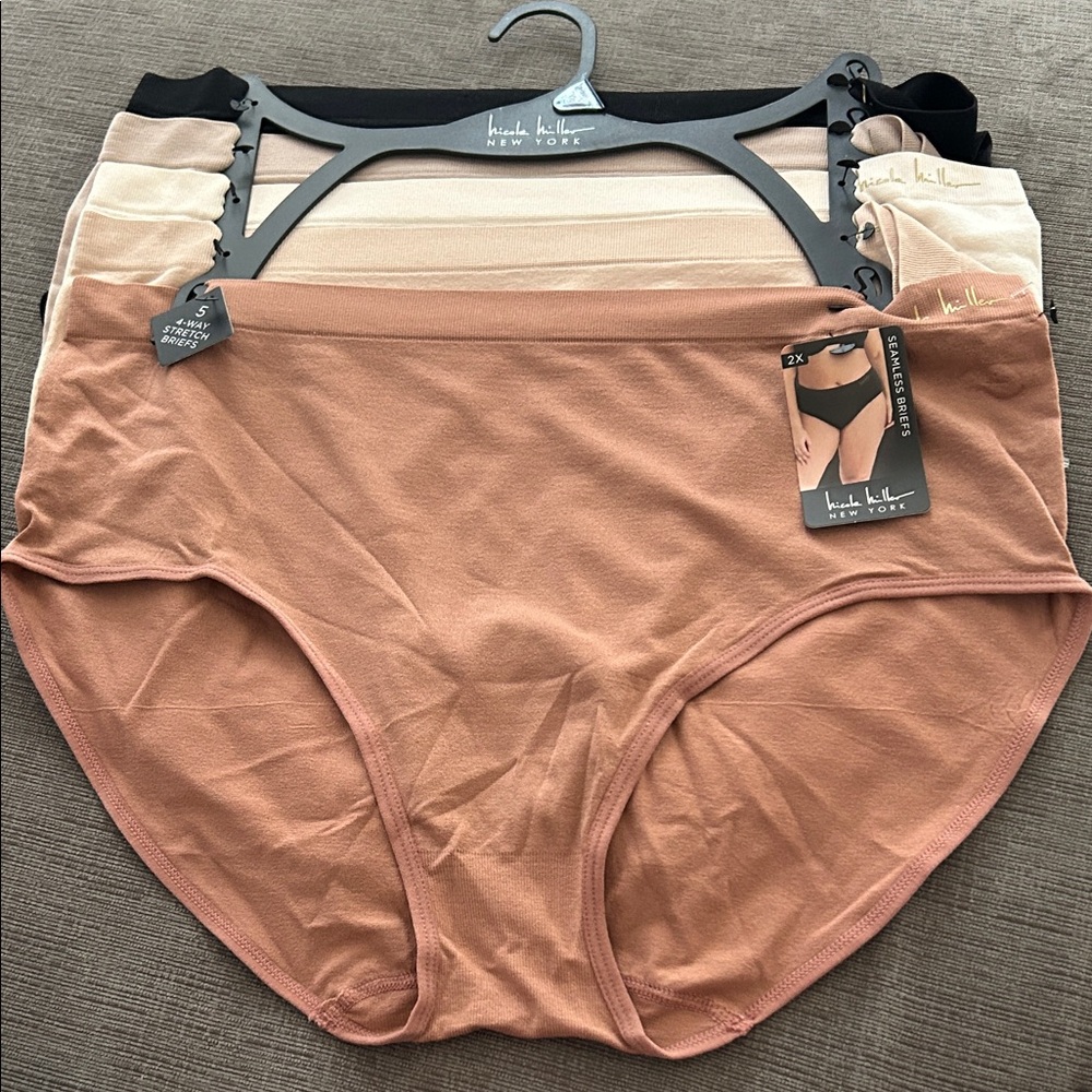 NICOLE MILLER Seamless Briefs 5 pack 2X NWT